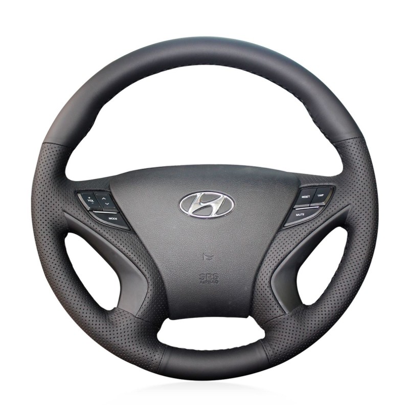 Loncky Auto Custom Fit OEM Black Genuine Leather Car Steering Wheel ...